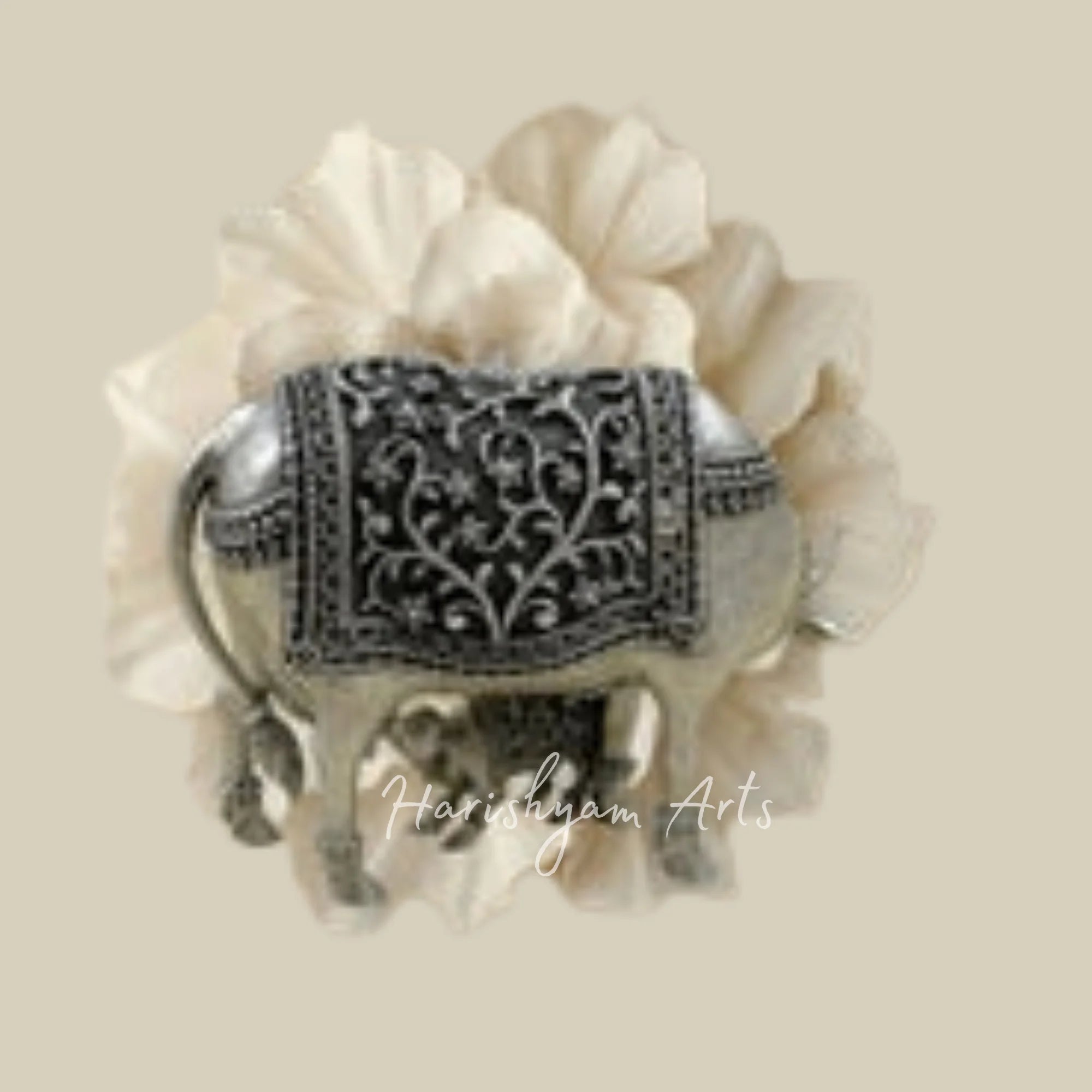 Sacred Cow and Calf Divine Oxidised Gold Idol
