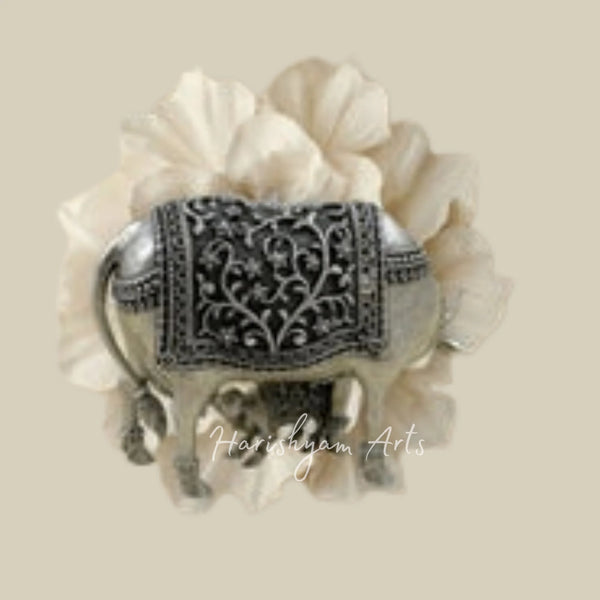 Sacred Cow and Calf Divine Oxidised Gold Idol