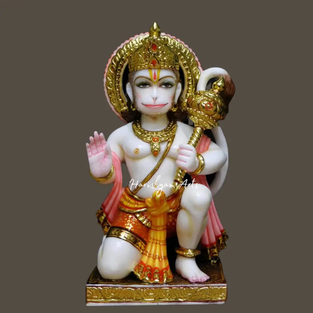 Seated Marble Hanuman Moorti