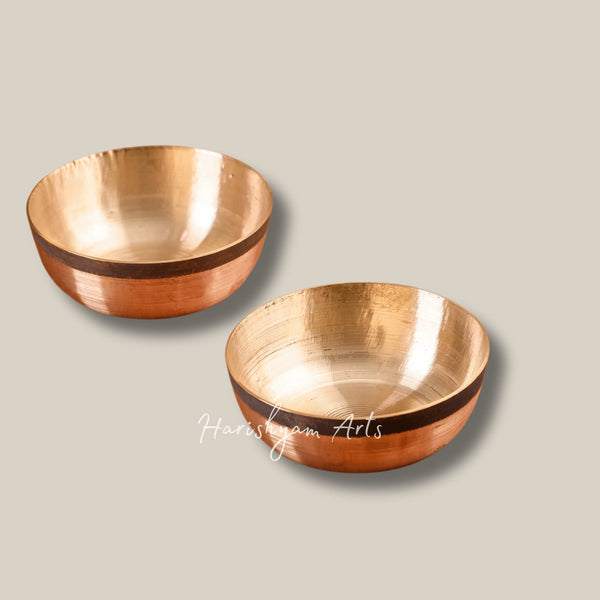 Set of Two Generous Kansa Katoris for Daily Meals or Festive Feasts