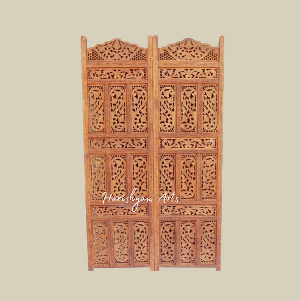 Sheesham Wooden 4 Panel Room Divider for Spacious Living Rooms