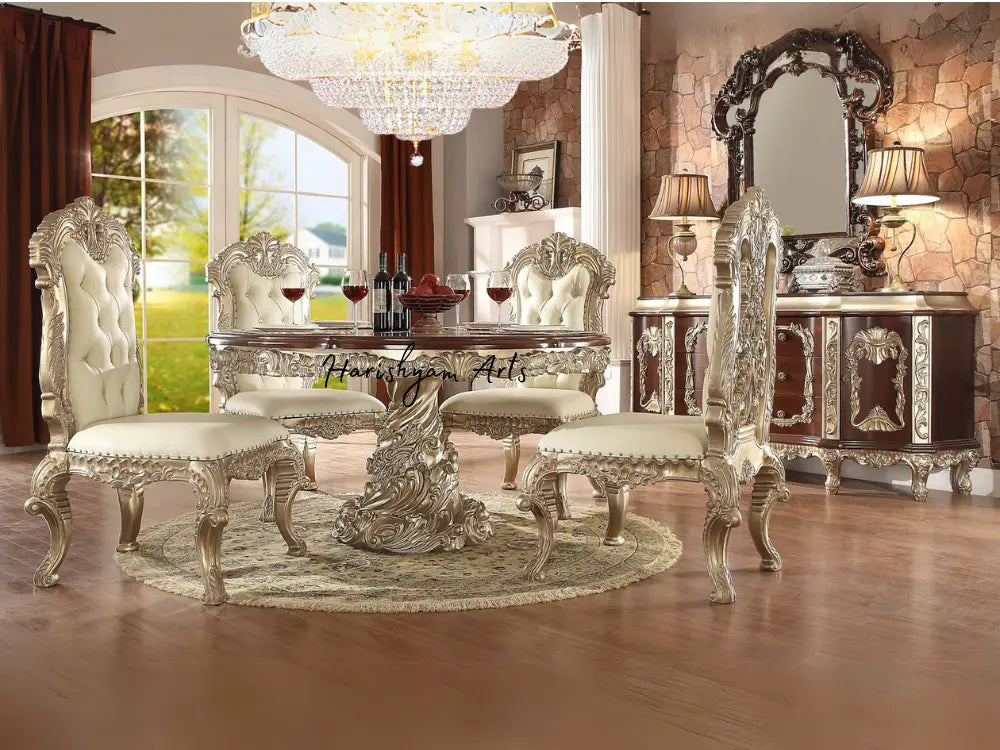 Silver Whisper Antique White Dining Set 5-Piece