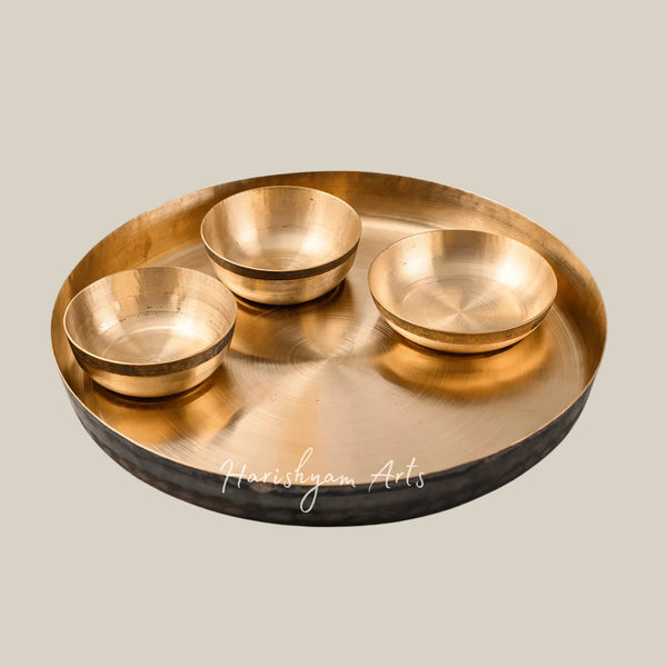 Luxury Kansa Tableware Set of Six – Handcrafted Bronze Crockery