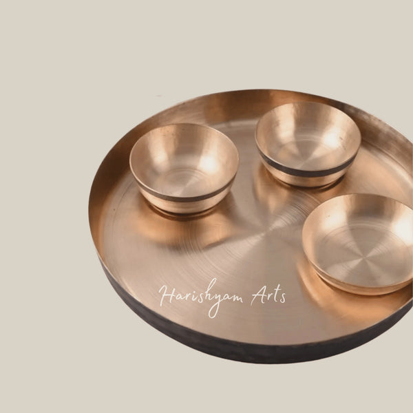 Six Piece Kansa Thali Set for Complete Traditional Indian Dining