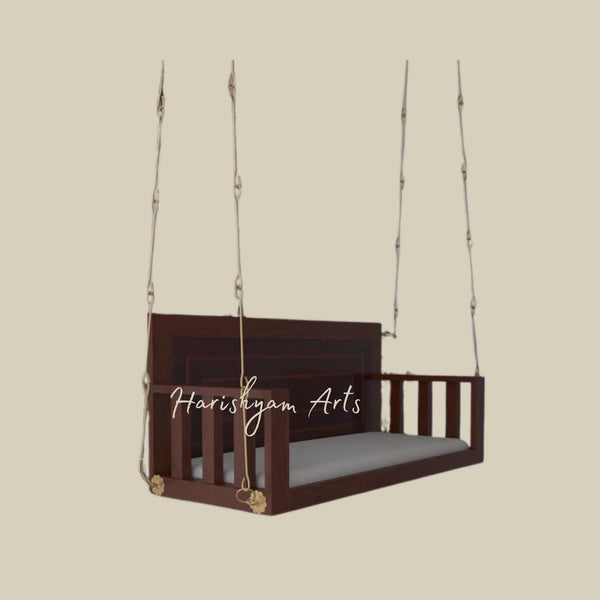 Southern Western Dark Finished Traditional Indoor Wooden Swing