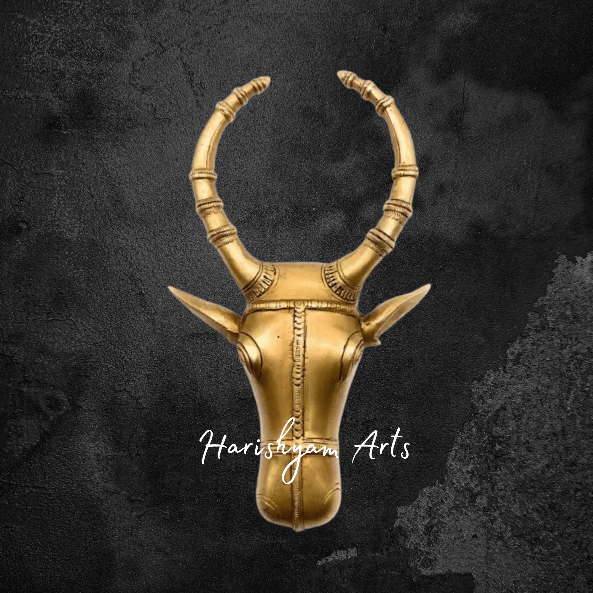 Spiritual Wall Hanging of Brass Bull Head for Mandir and Entryways