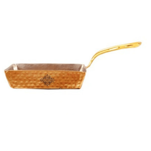 Square Hammered Copper Pan with Tin Lining for Unique Cooking and Serveware