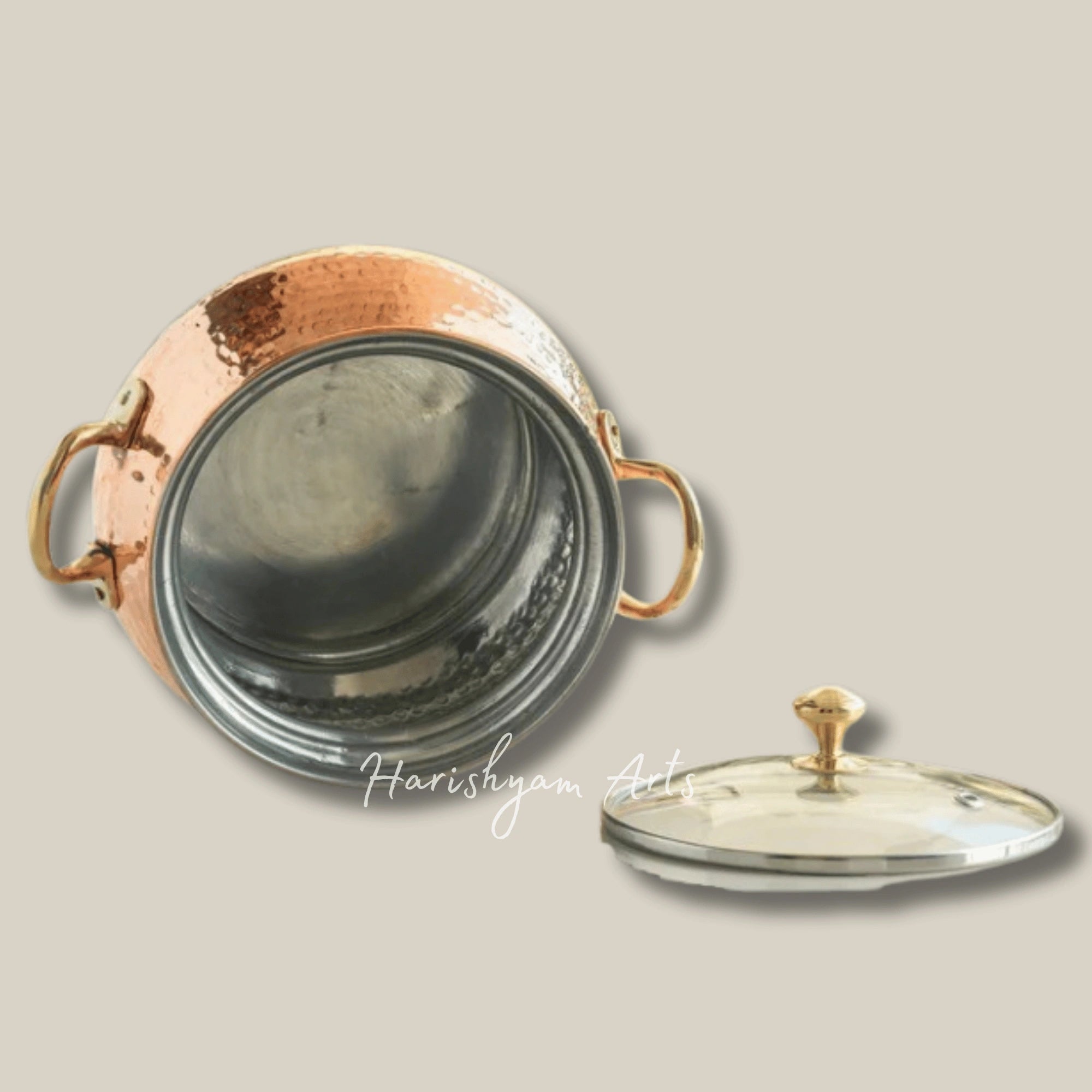 Steel Lined Copper Hammered Biryani Handi for Rich Taste and Aroma
