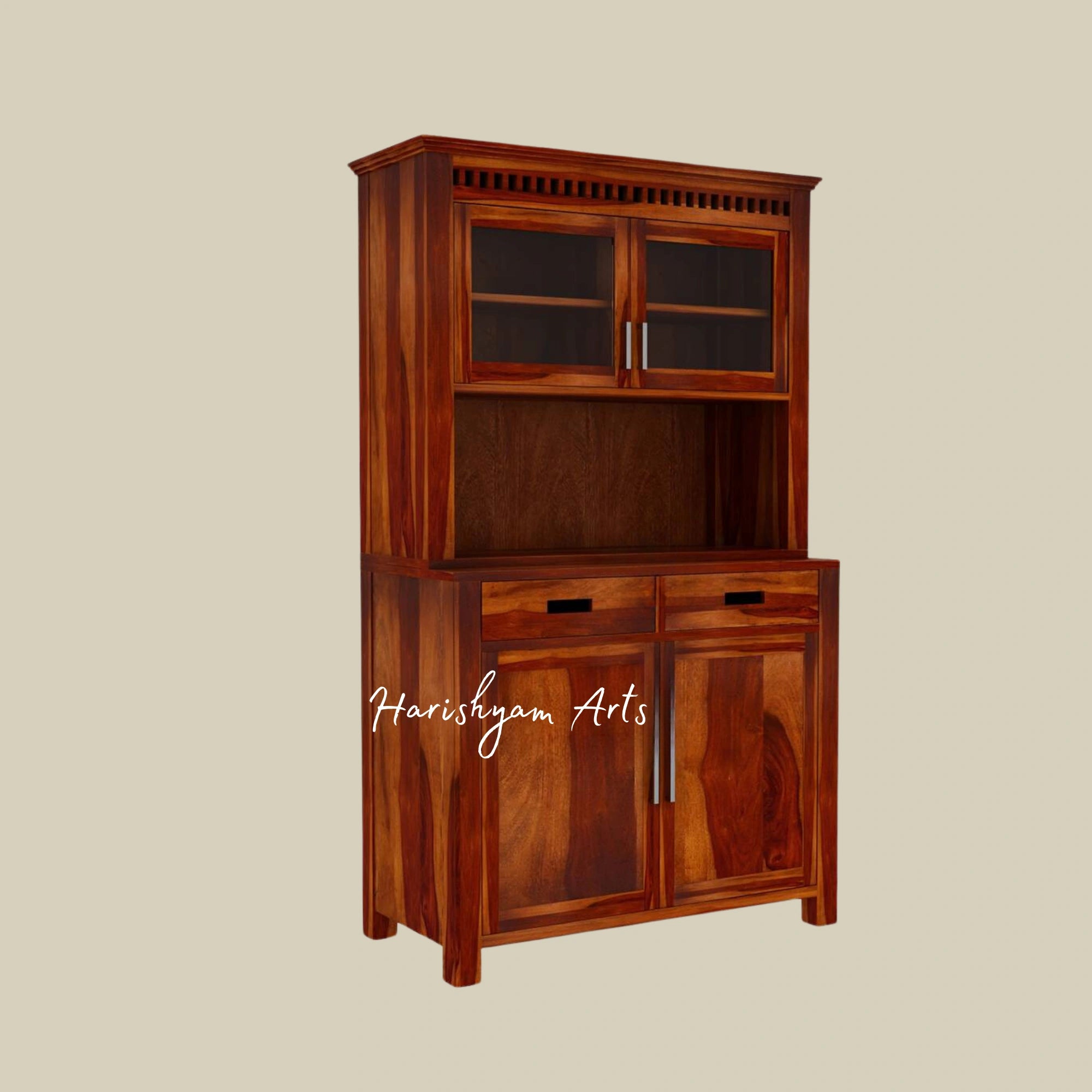 Tall Wine Bar Cabinet with Glass Holders and Storage Compartments