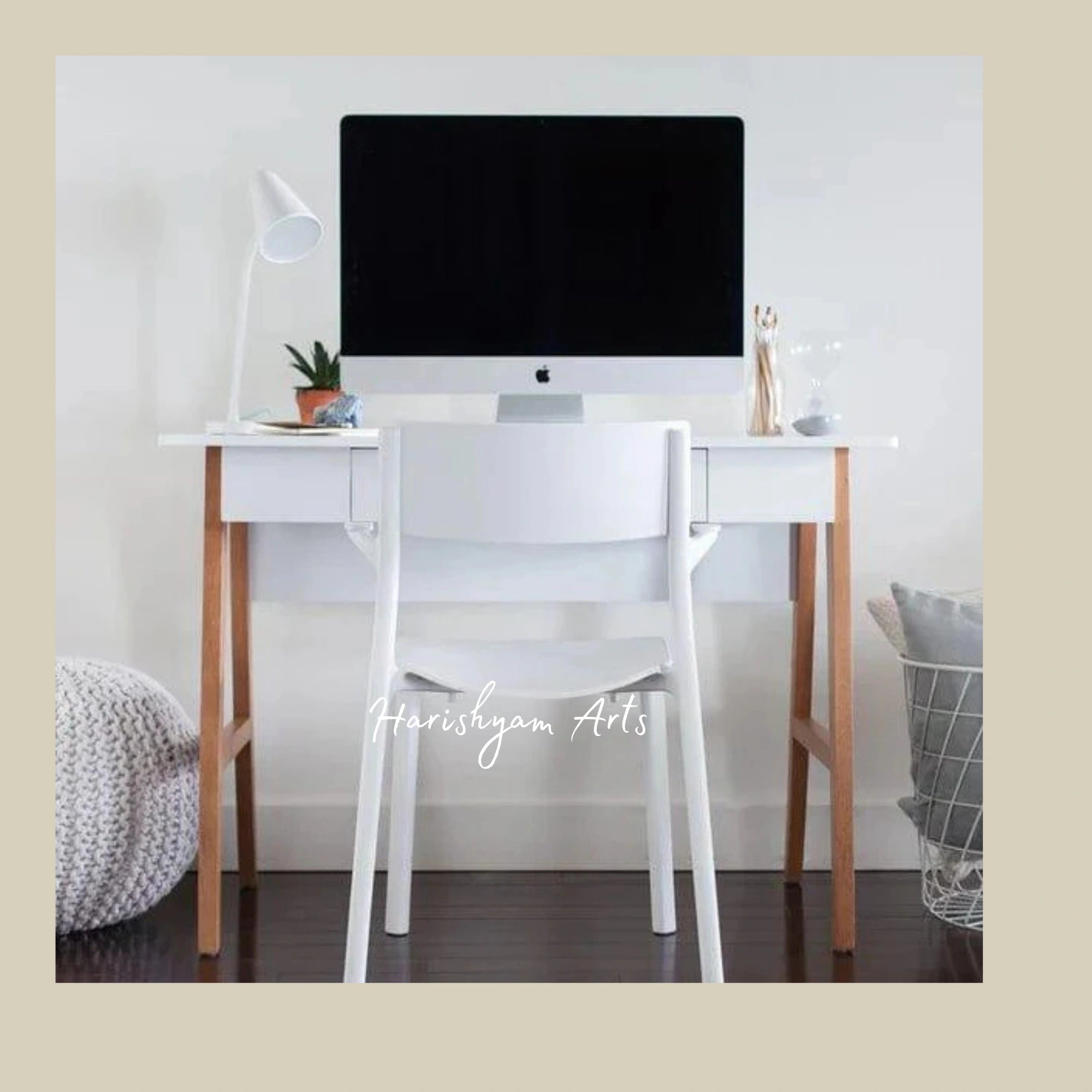 Teak Wood Study Table with Elegant Two-Tone Design