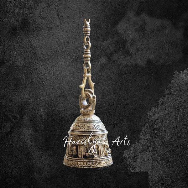 Temple Bell with Intricate Brass Ganesha Engraving