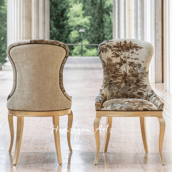 The Golden Woodland Elegance Upholstered Dining Chair