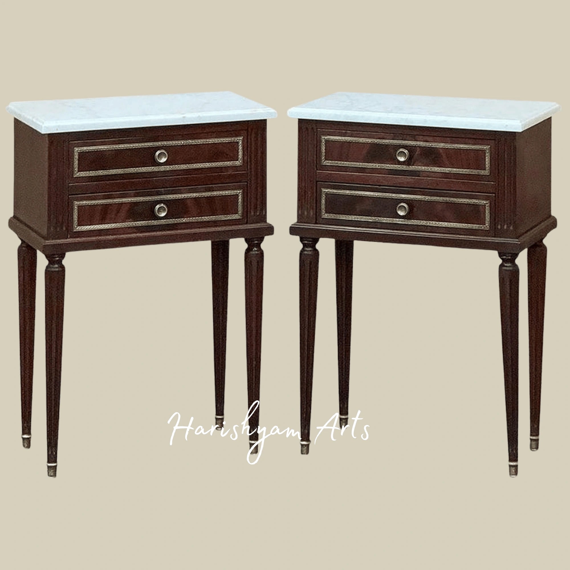 The Majestic Harmony Nightstands with Brass Trim
