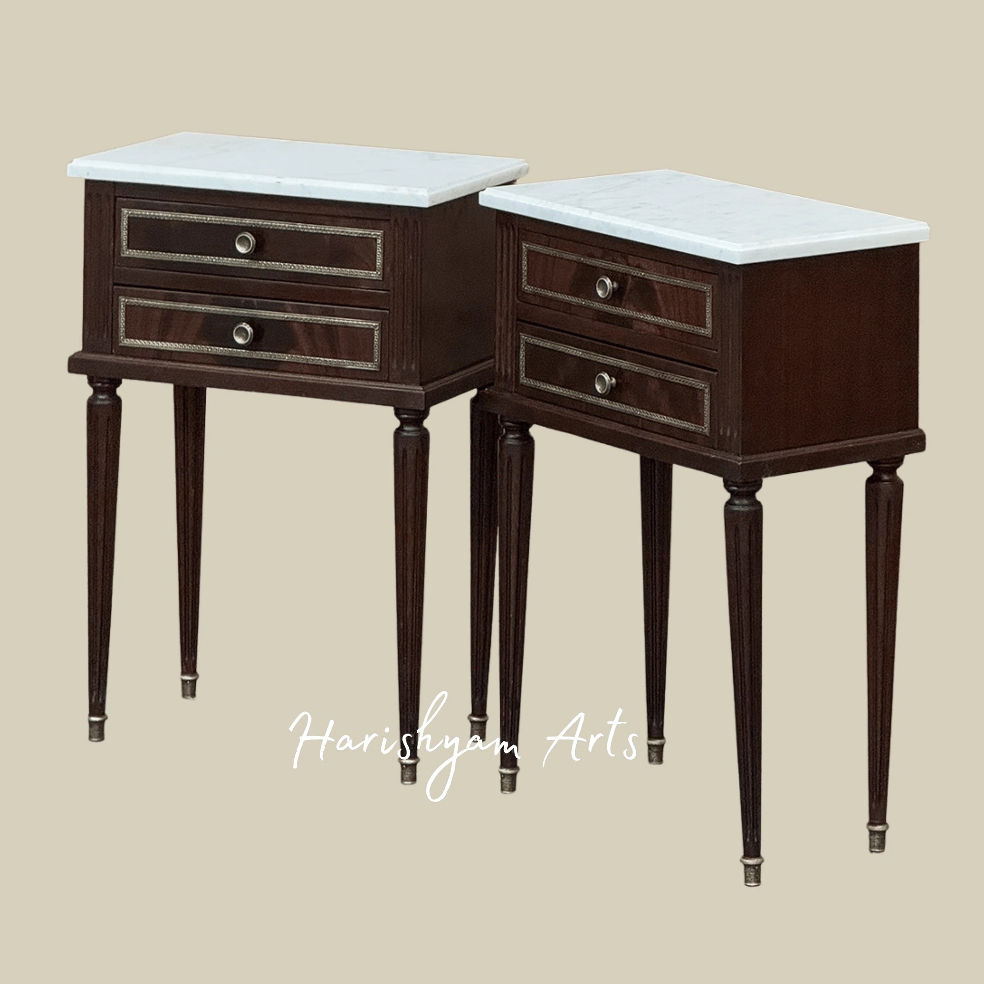 The Majestic Harmony Nightstands with Brass Trim