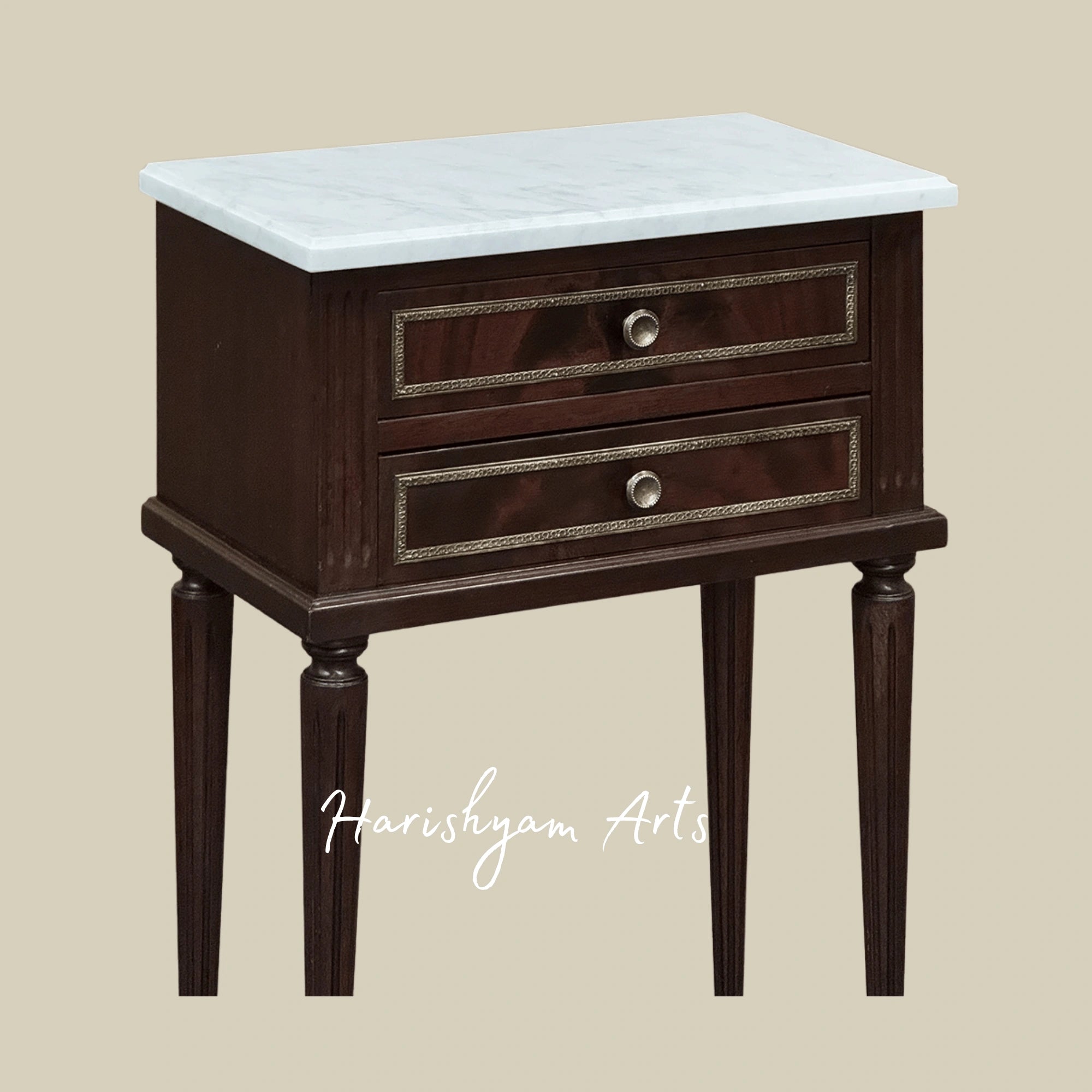 The Majestic Harmony Nightstands with Brass Trim