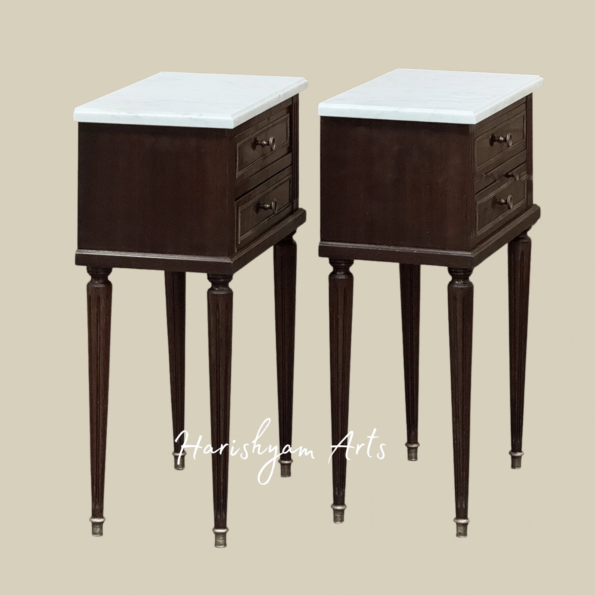 The Majestic Harmony Nightstands with Brass Trim
