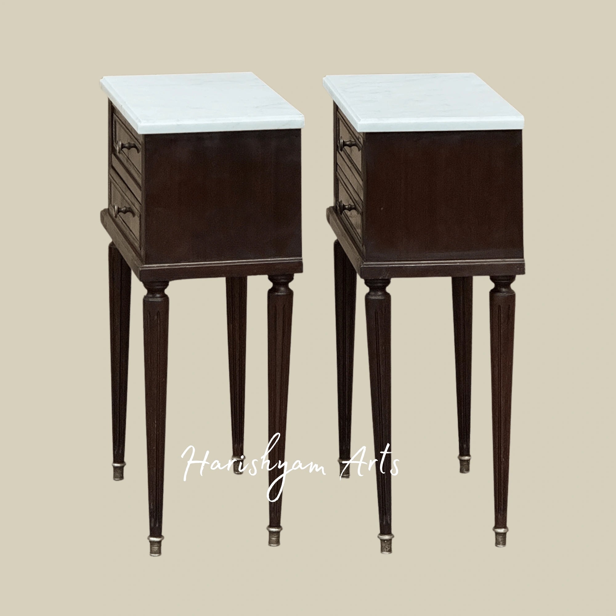 The Majestic Harmony Nightstands with Brass Trim
