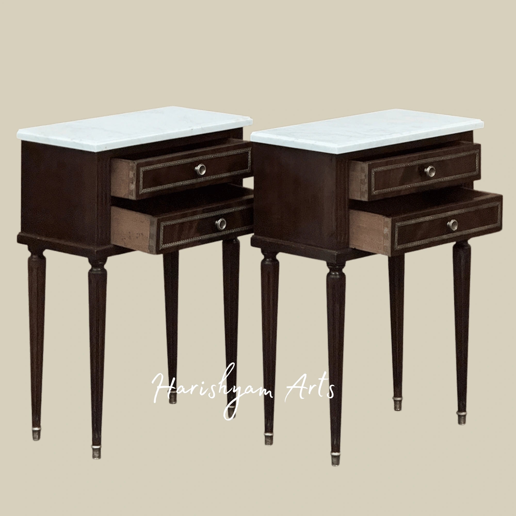 The Majestic Harmony Nightstands with Brass Trim