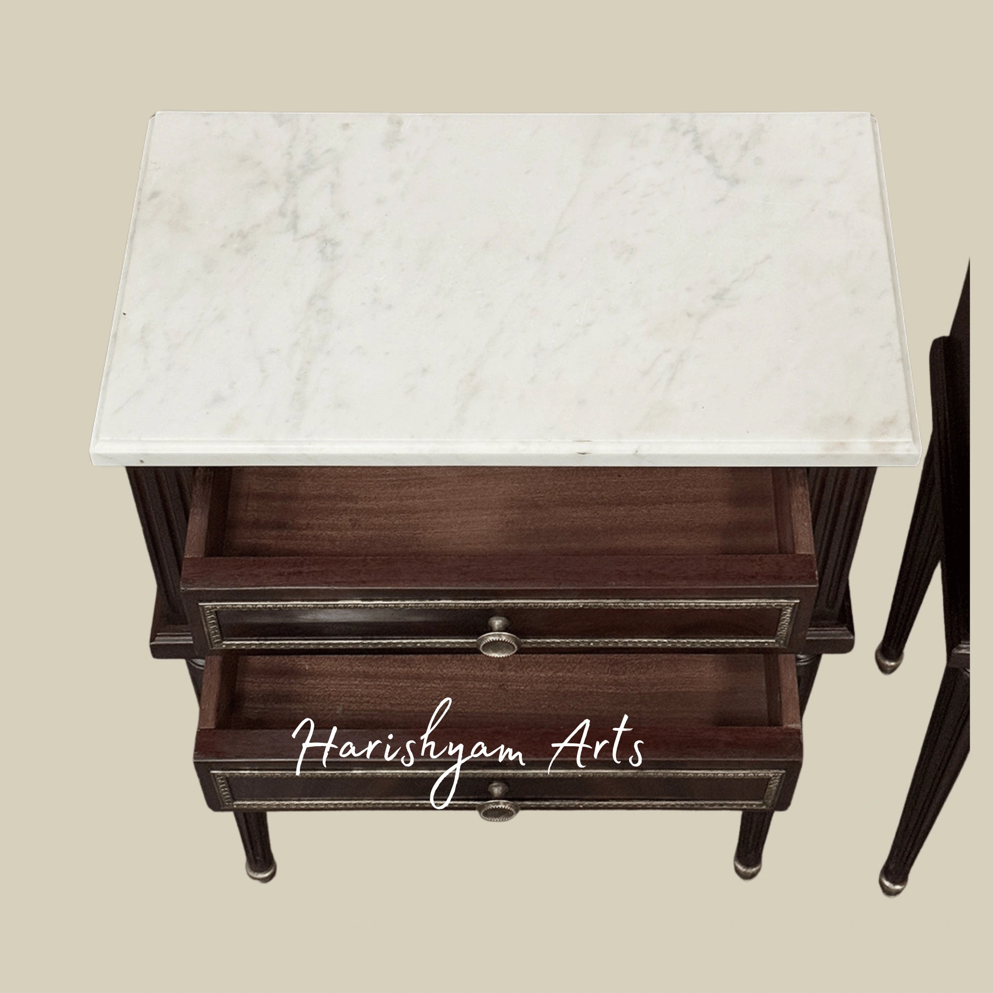 The Majestic Harmony Nightstands with Brass Trim