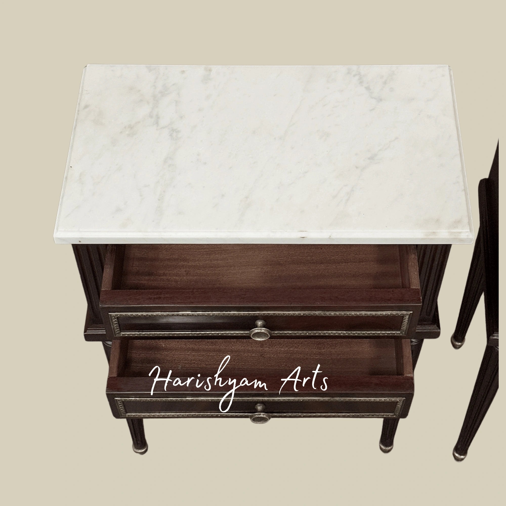 The Majestic Harmony Nightstands with Brass Trim