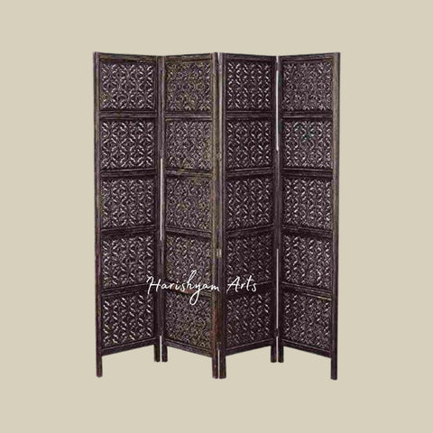 Timeless Hand-Carved Wooden Partition for Home Interiors