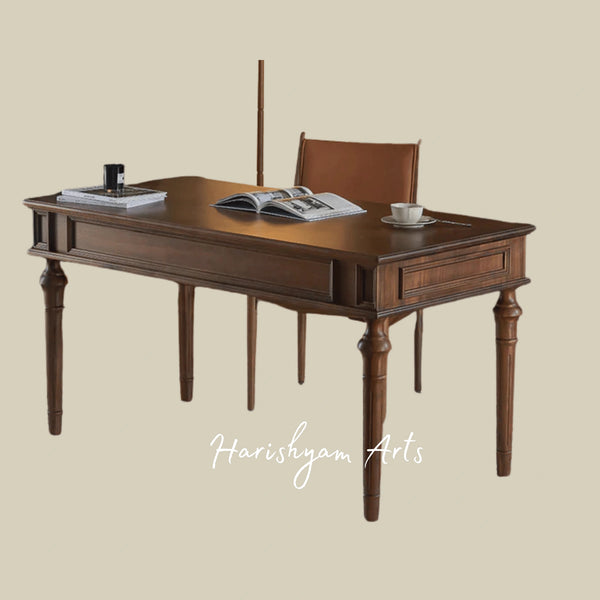 Timeless Wooden Executive Study Table with Classic Design for Home and Office Interiors