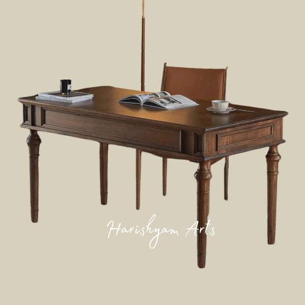 Timeless Wooden Executive Study Table with Classic Design for Home and Office Interiors