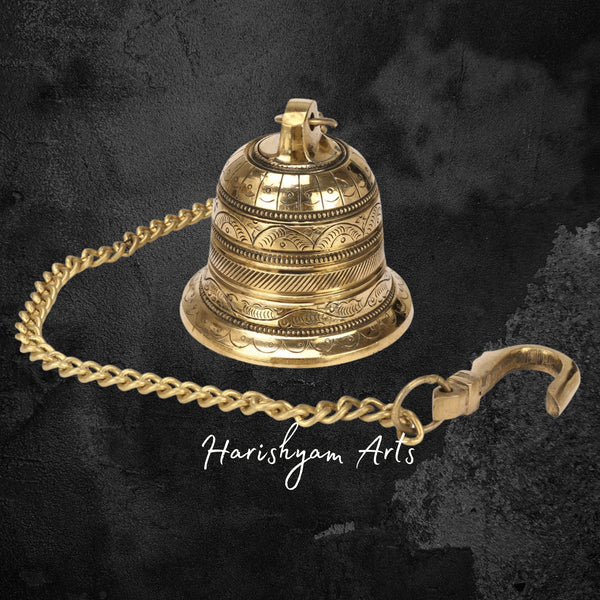 Traditional Brass Hanging Bell for Home Temple and Mandirc