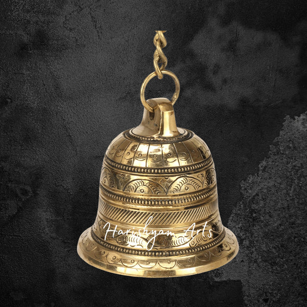Traditional Brass Hanging Bell for Home Temple and Mandirc