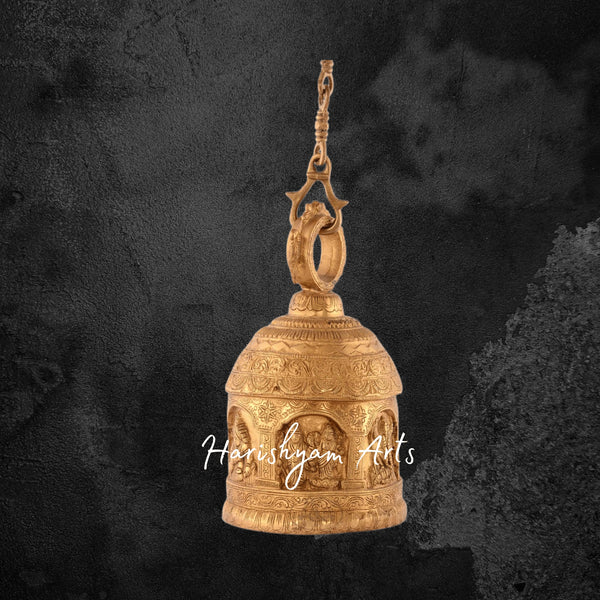Traditional Brass Hanging Bell for Temple and Home Decor