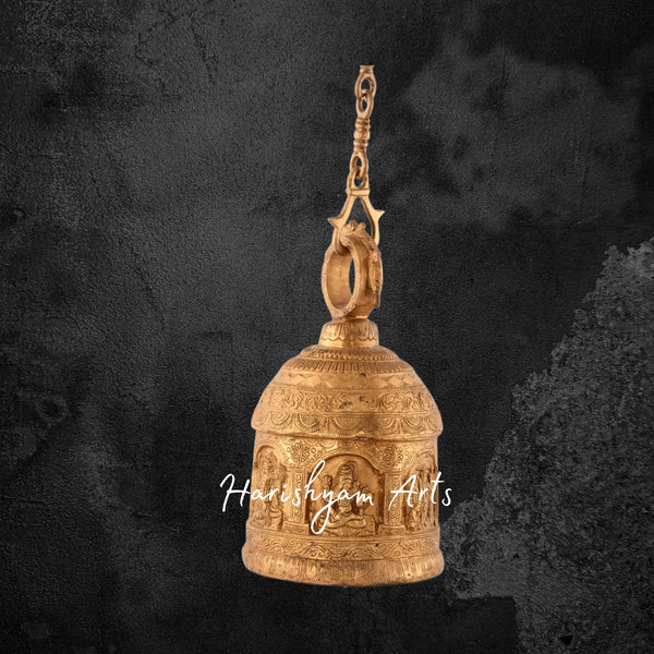 Traditional Brass Hanging Bell for Temple and Home Decor