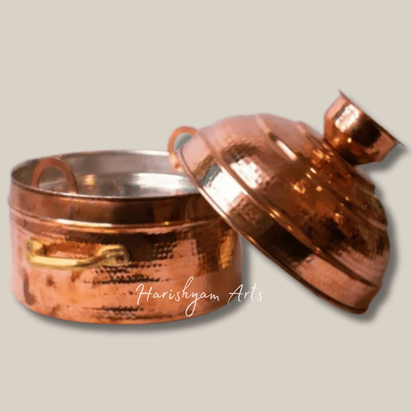 Traditional Copper Modak Patra Steamer for Festive Cooking and Steaming