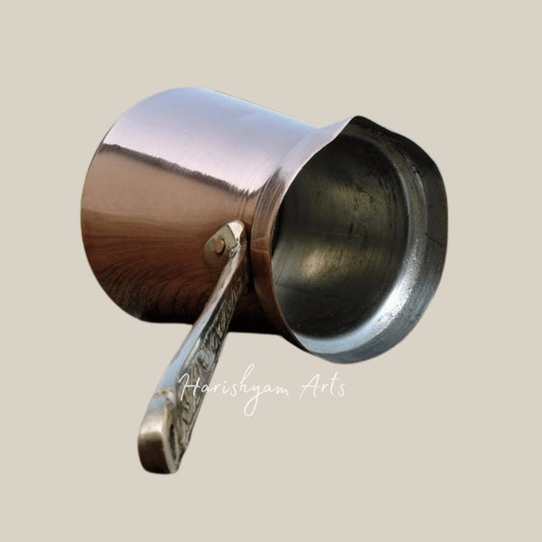 Traditional Copper Turkish Coffee Pot with Elegant Brass Handle