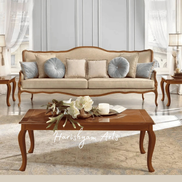 Traditional High Back Armchair with Plush Cushioning and Carved Wooden Frame