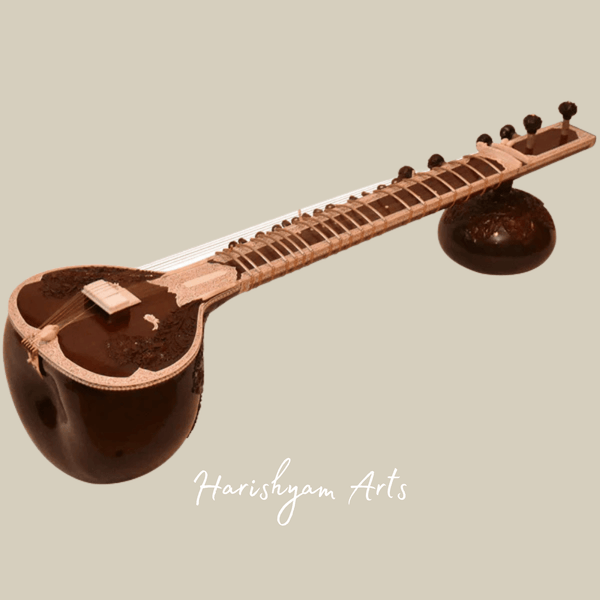 Traditional Indian Sitar with Natural Finish for Beginners and Students