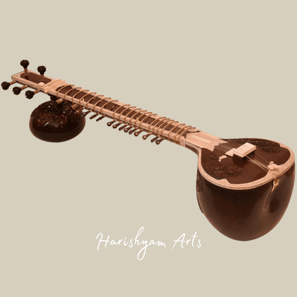 Traditional Indian Sitar with Natural Finish for Beginners and Students