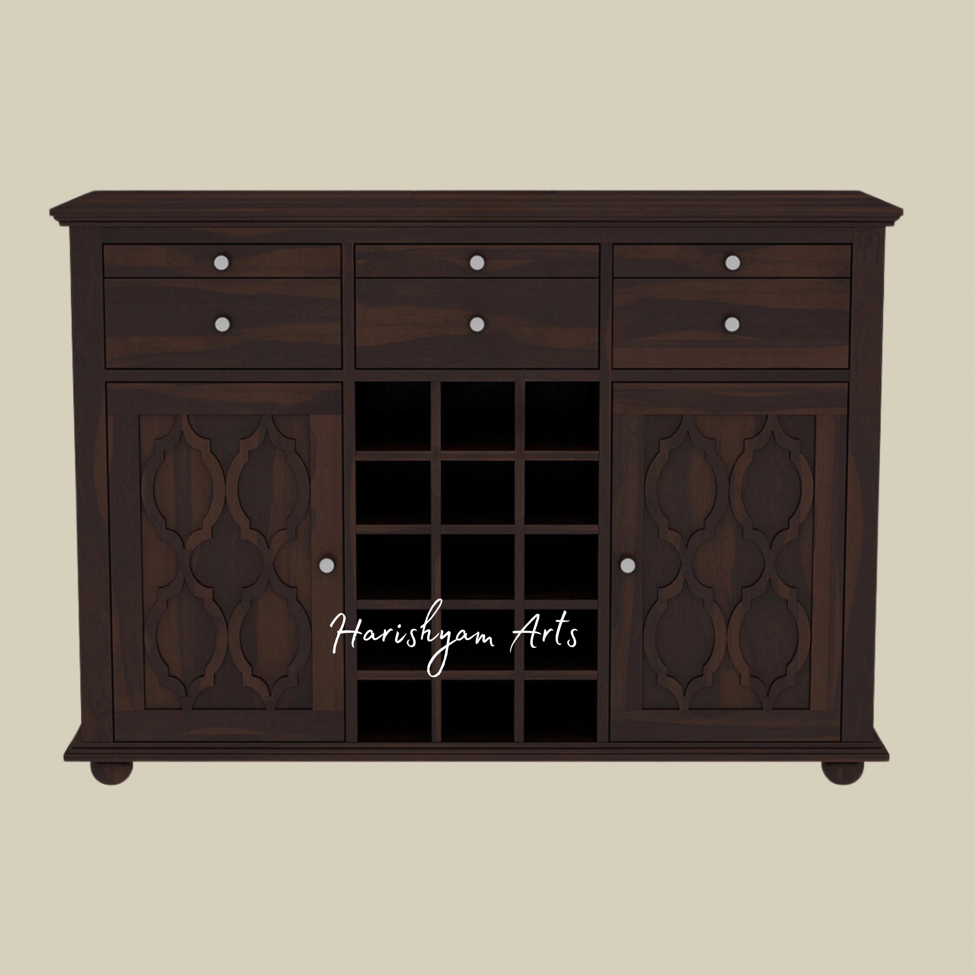 Traditional Wooden Bar Cabinet with Doors