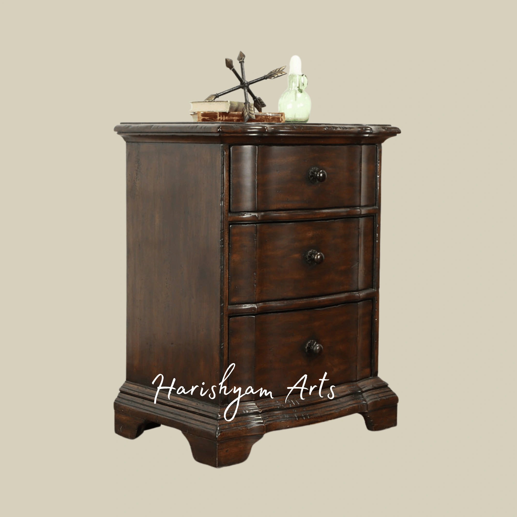 Traditional Wooden Nightstand with Elegant Detailing