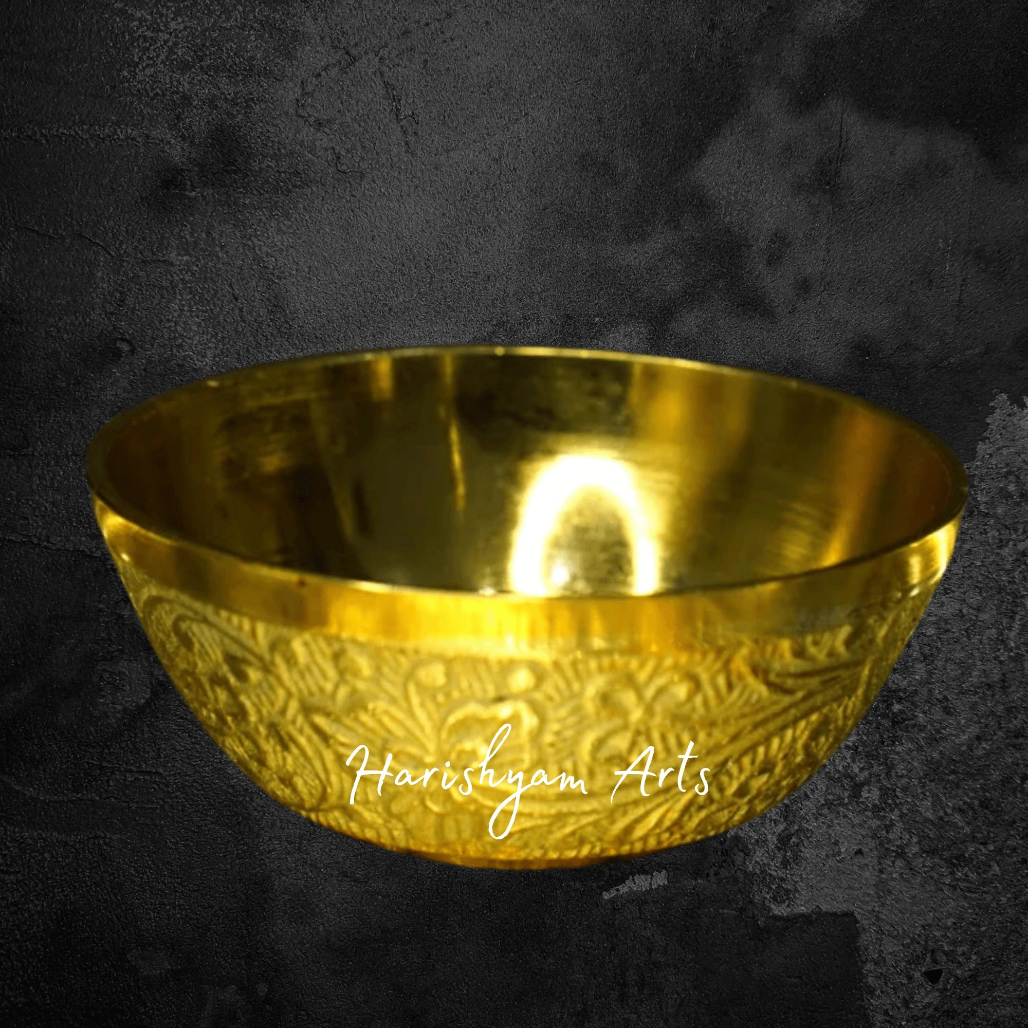 Two Tone Brass Pooja Set with Velvet Box for Gifting and Temple Use