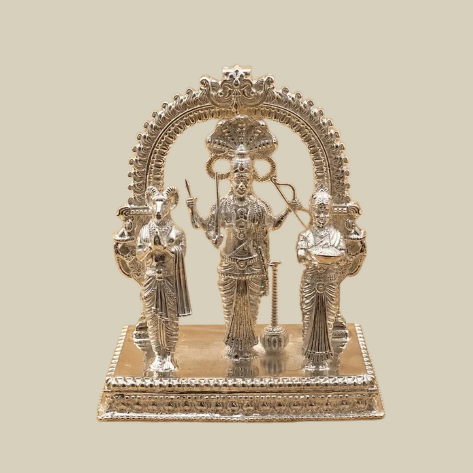 Veerabhadreshwara Divine Warrior God Gold Statue