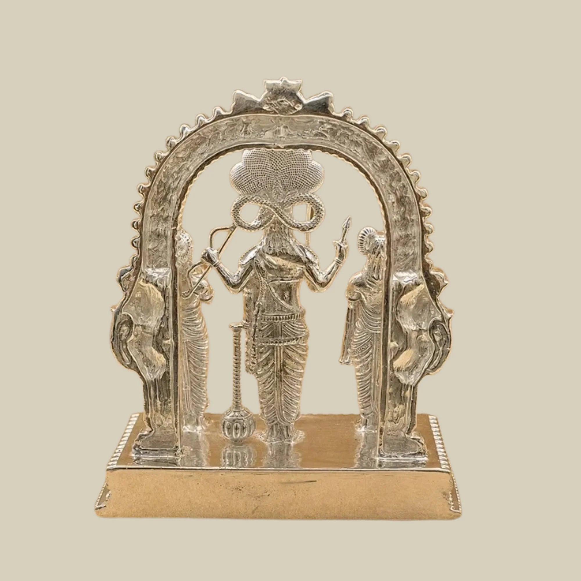 Veerabhadreshwara Divine Warrior God Gold Statue