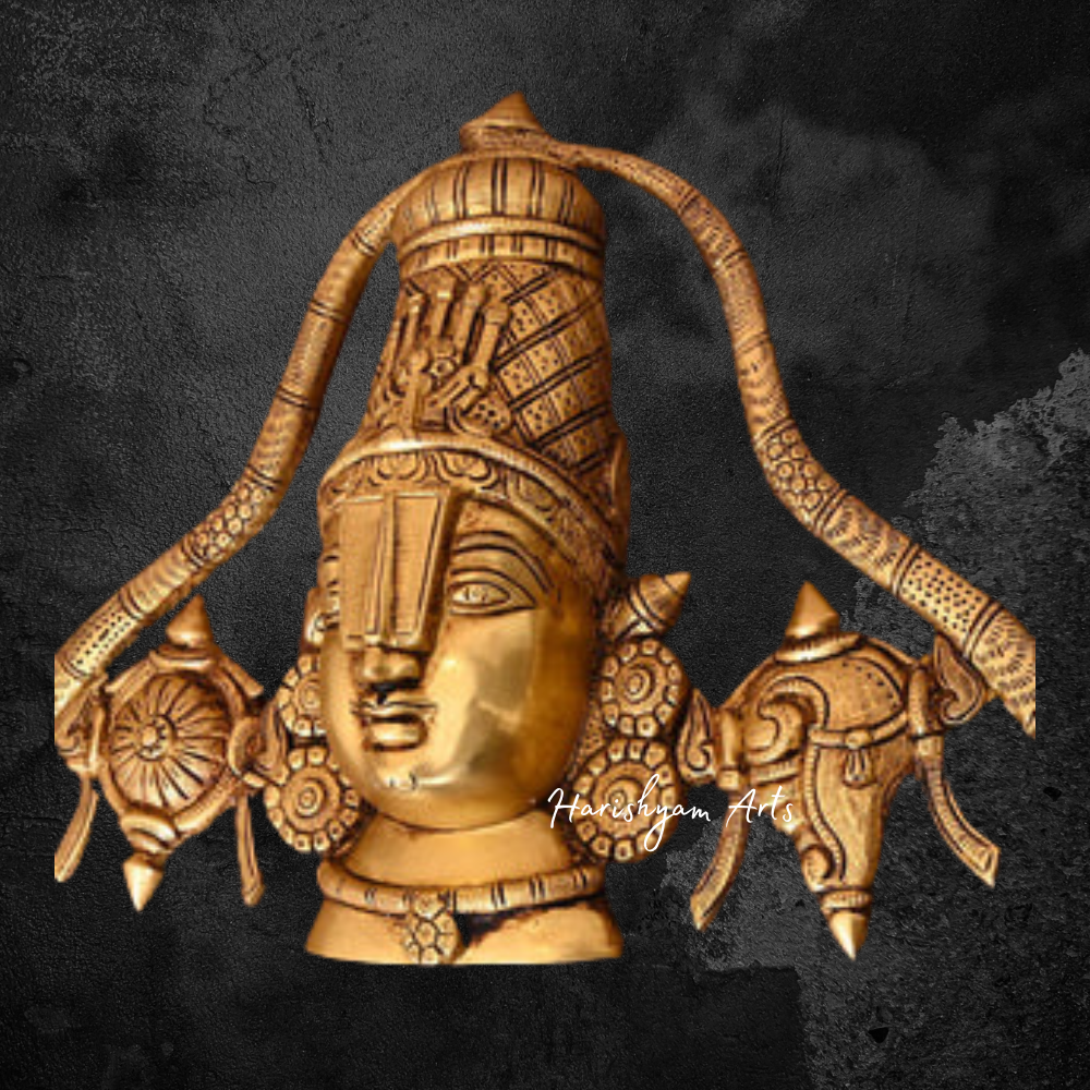 Venkateshwar Face Brass Wall Hanging 12"