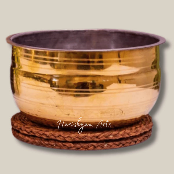 Versatile Brass Cooking Pot Vaana for Stews Curries and Boiling