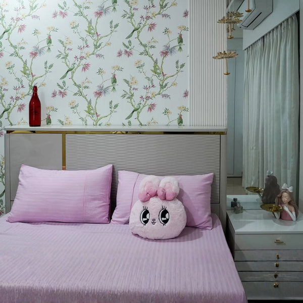 Vibrant Kids Bedroom Design Featuring Yellow-Blue Storage and Patterned Bed Set