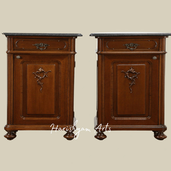 Victorian Royal Wooden Bed Set Antique Carved Bedroom Furniture with Dresser and Nightstands