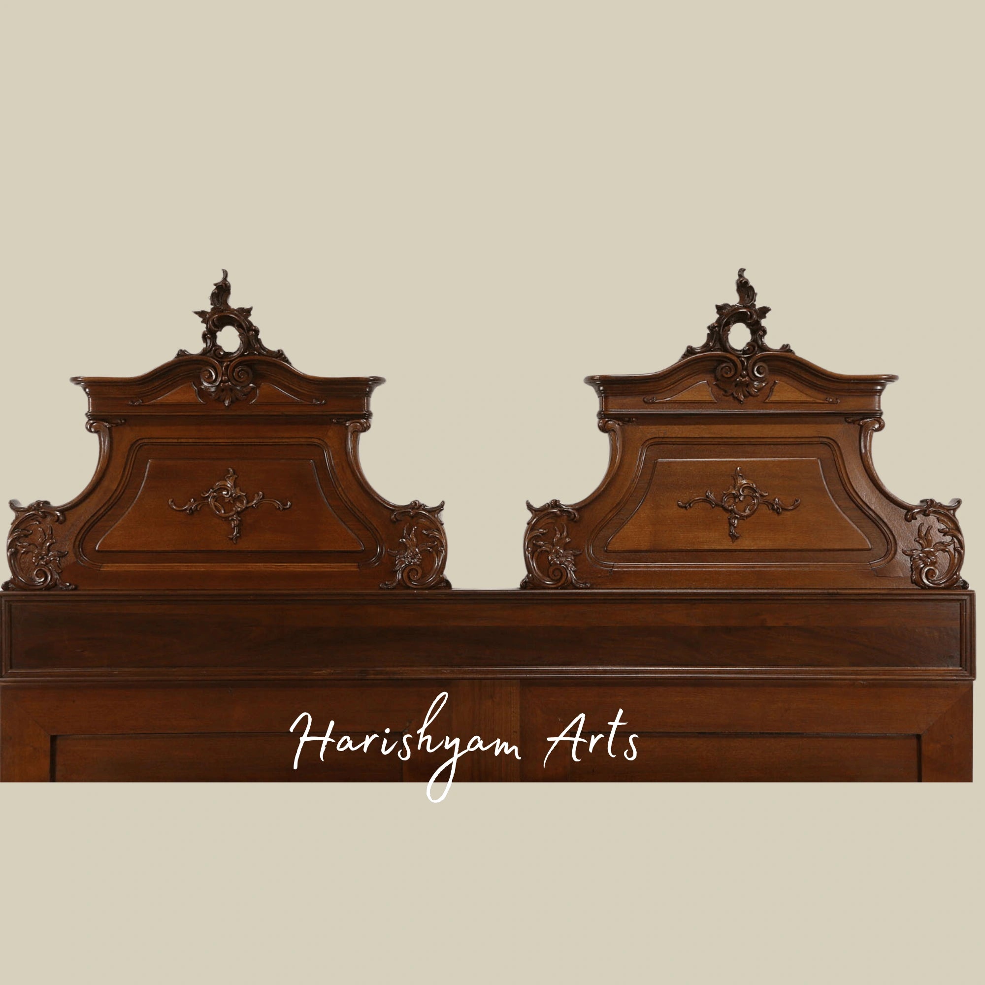 Victorian Royal Wooden Bed Set Antique Carved Bedroom Furniture with Dresser and Nightstands