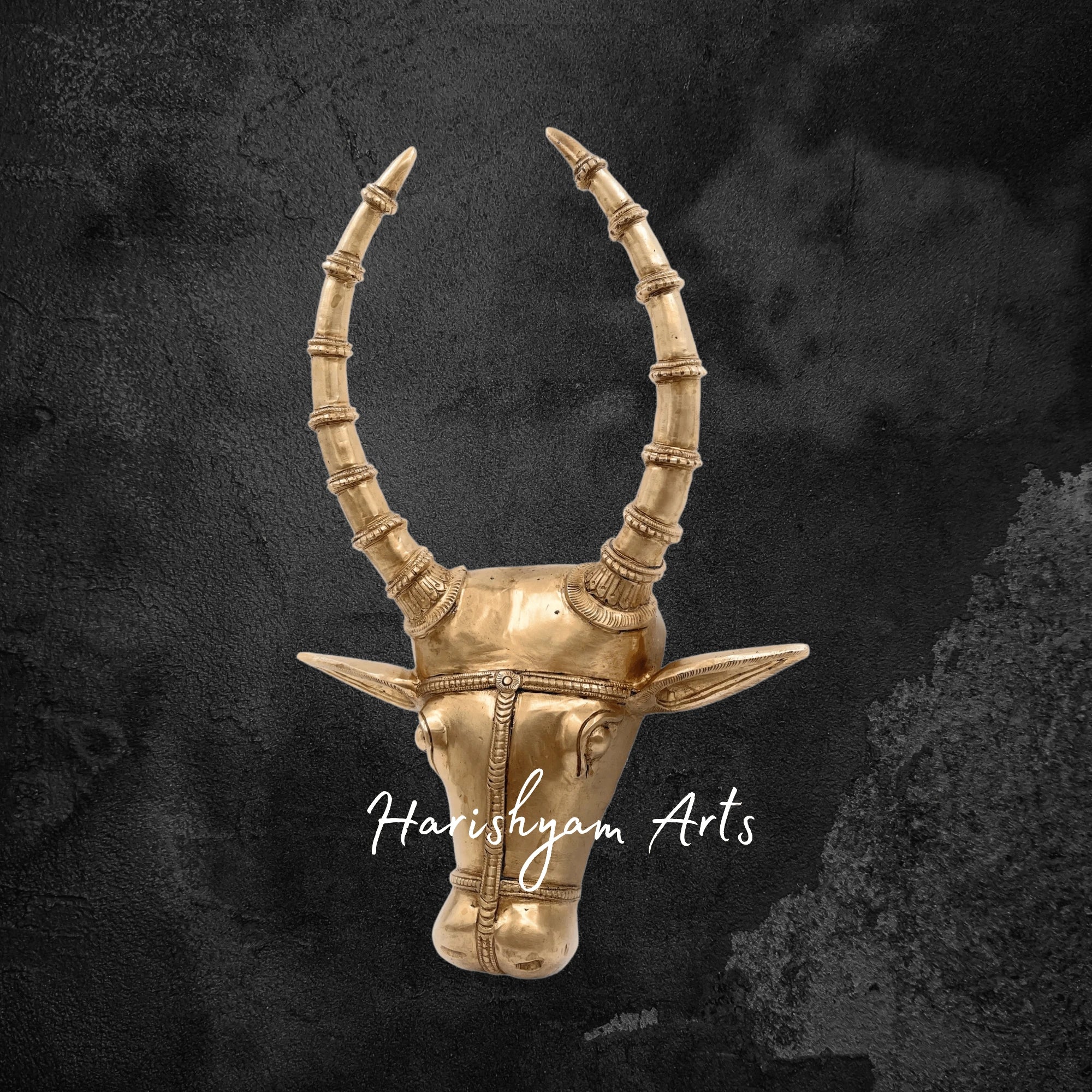 Vintage Bronze Nandi Head Wall Sculpture for Sacred Spaces