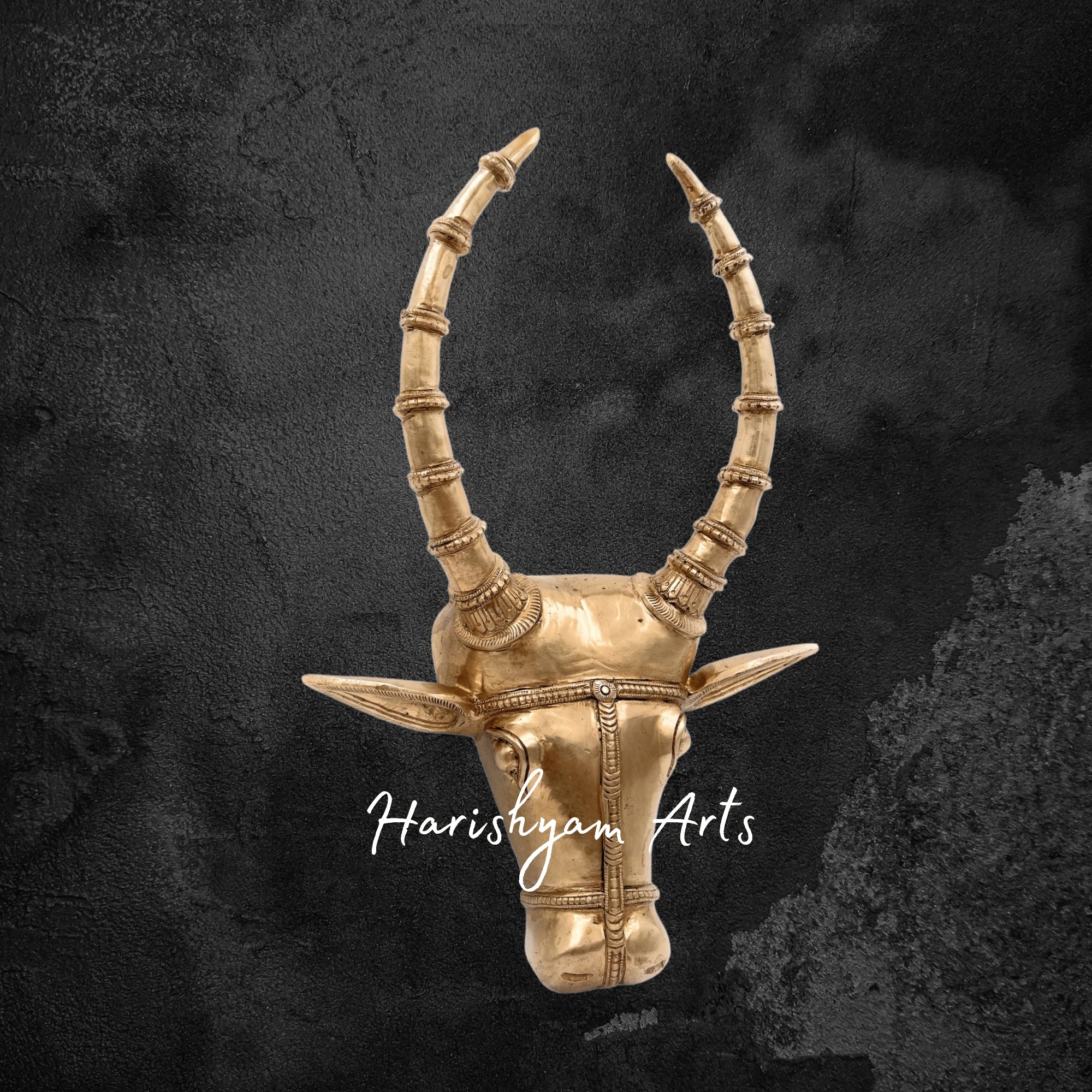 Vintage Bronze Nandi Head Wall Sculpture for Sacred Spaces
