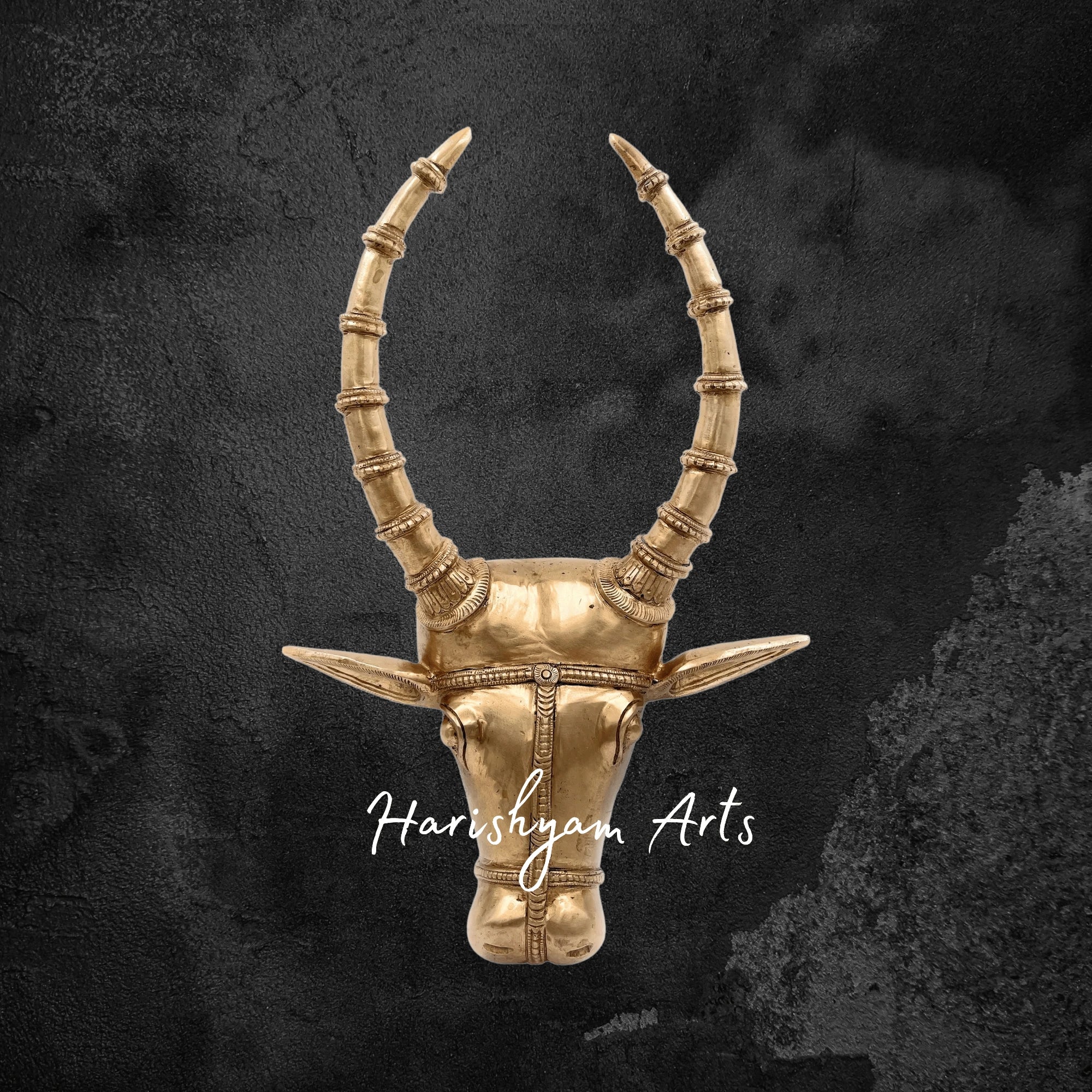 Vintage Bronze Nandi Head Wall Sculpture for Sacred Spaces