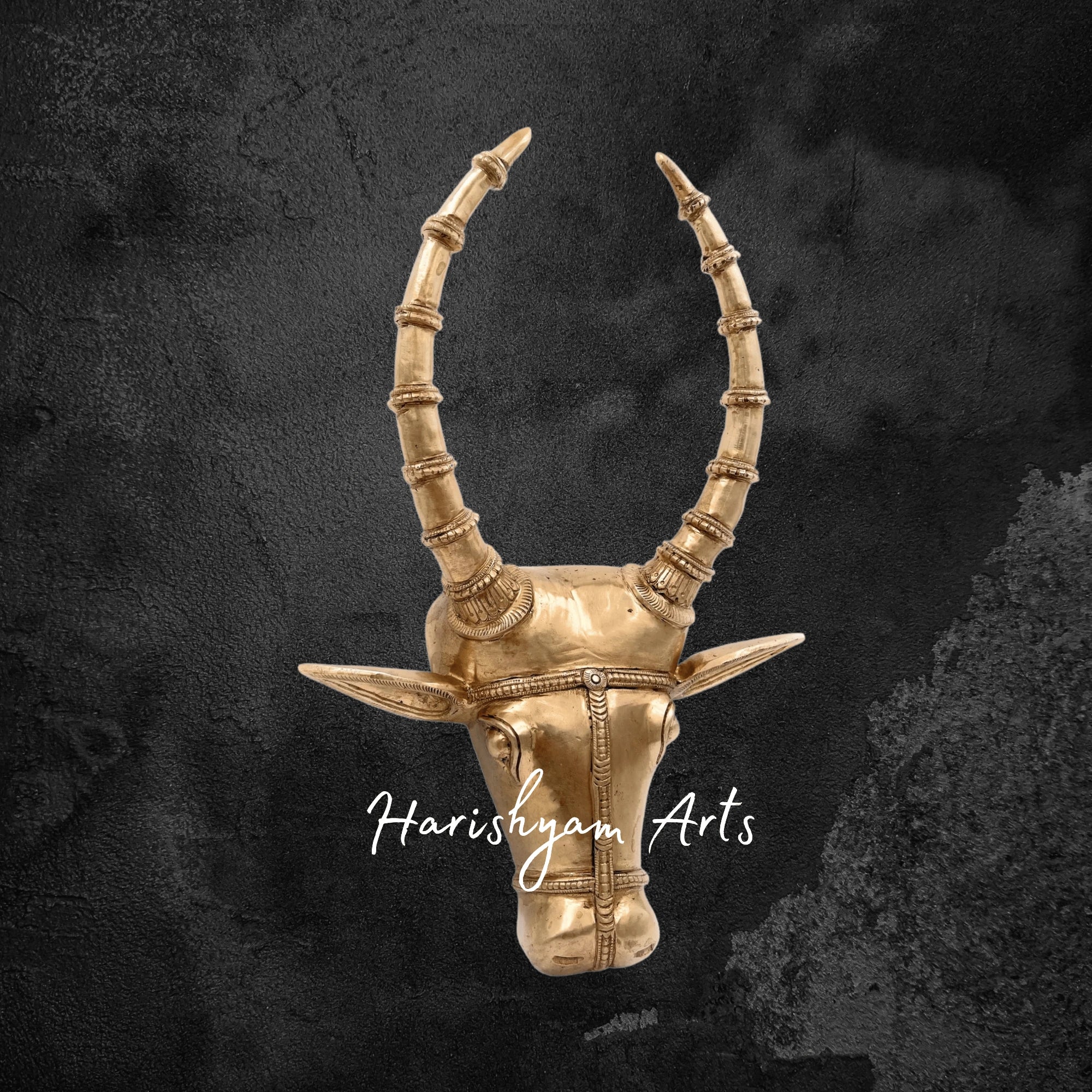 Vintage Bronze Nandi Head Wall Sculpture for Sacred Spaces